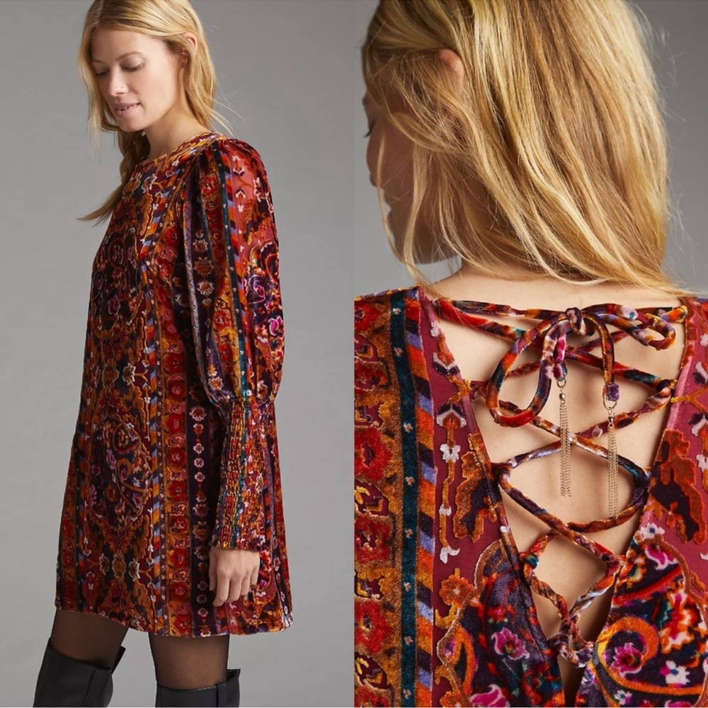 NWT Anthropologie Velvet Shift Mini Dress size 6